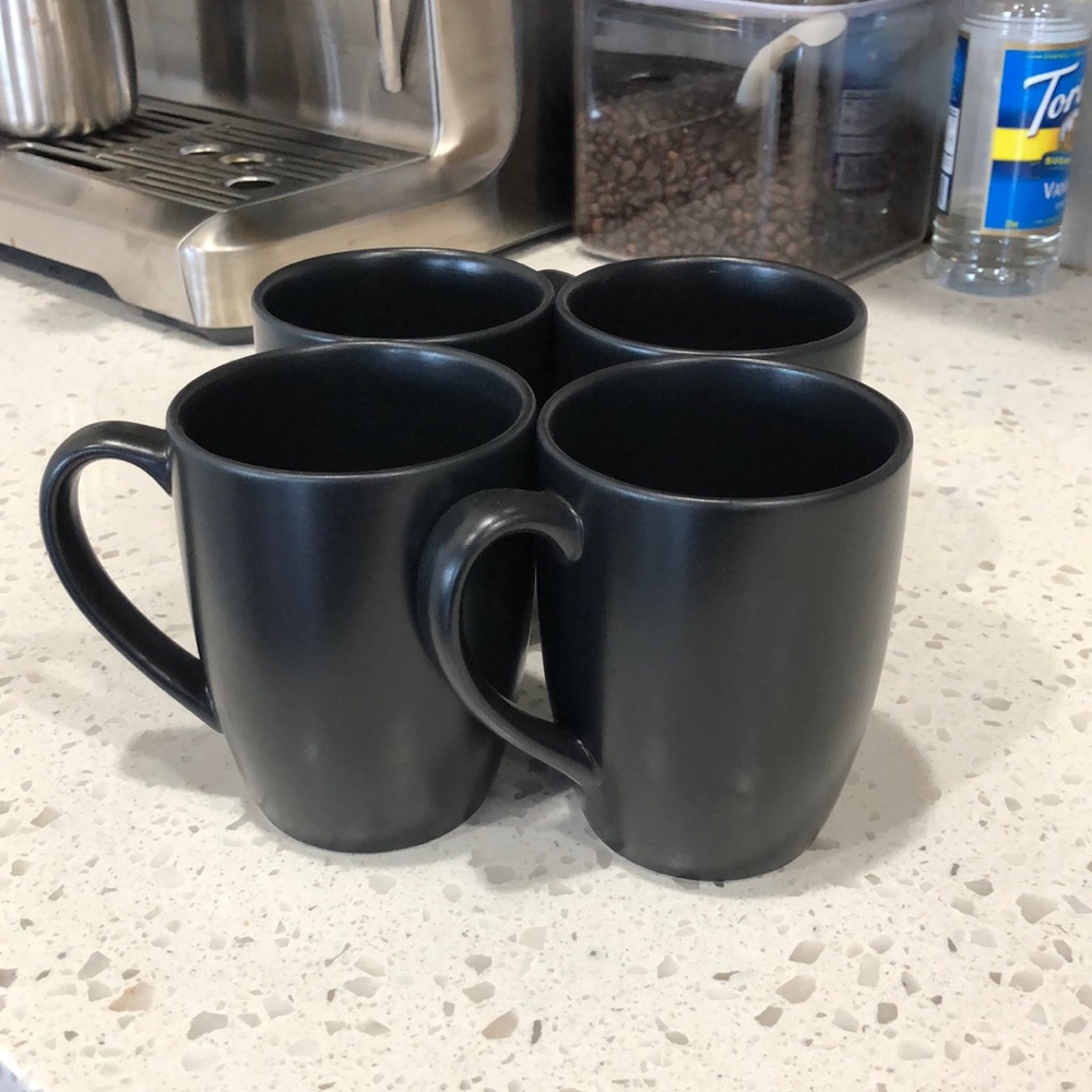 four coffee mugs
